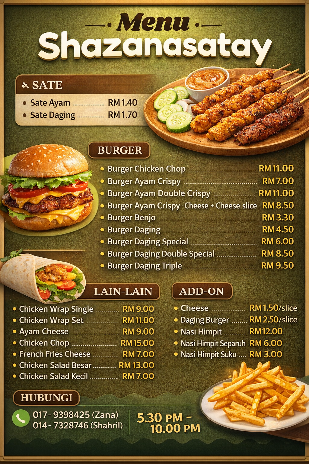 Menu pilihan Shazanasatay Menu pilihan Shazanasatay